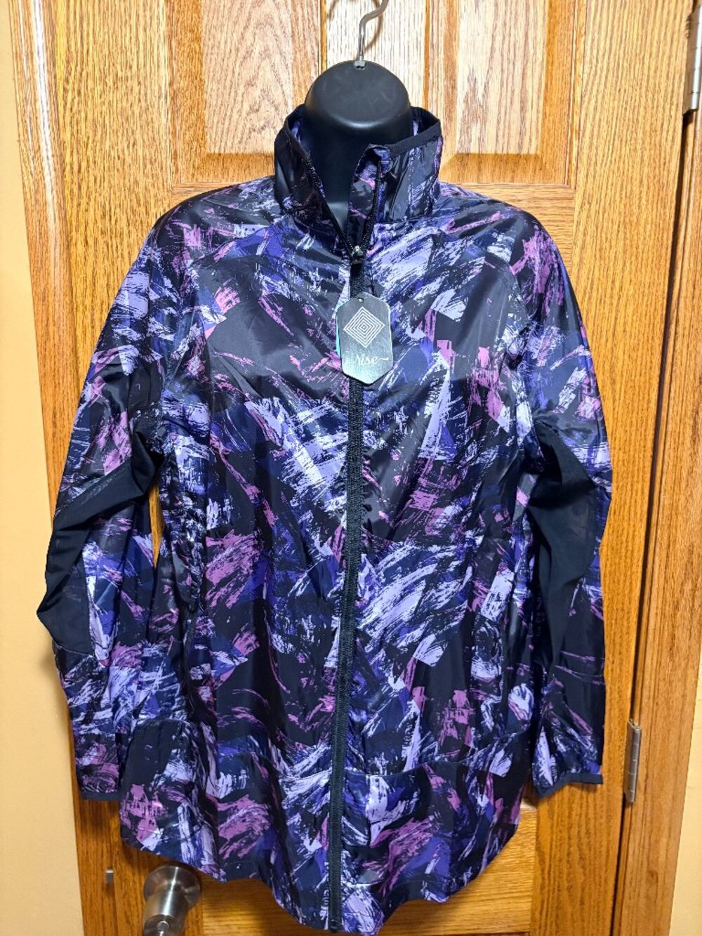NWT Rise by LuLaRoe Lightweight Windbreaker Jacket | Size Medium | Purple/ Black